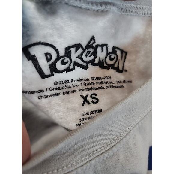 Pokemon Galar Starters Tie Dye Crewneck Sweater Game Freak X-Small NWT A109 - Picture 4 of 5